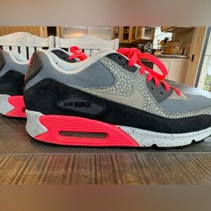 Nike Air Max 90 Premium Safari Bamboo Infrared Gray Sneakers Men’s Size 11.5